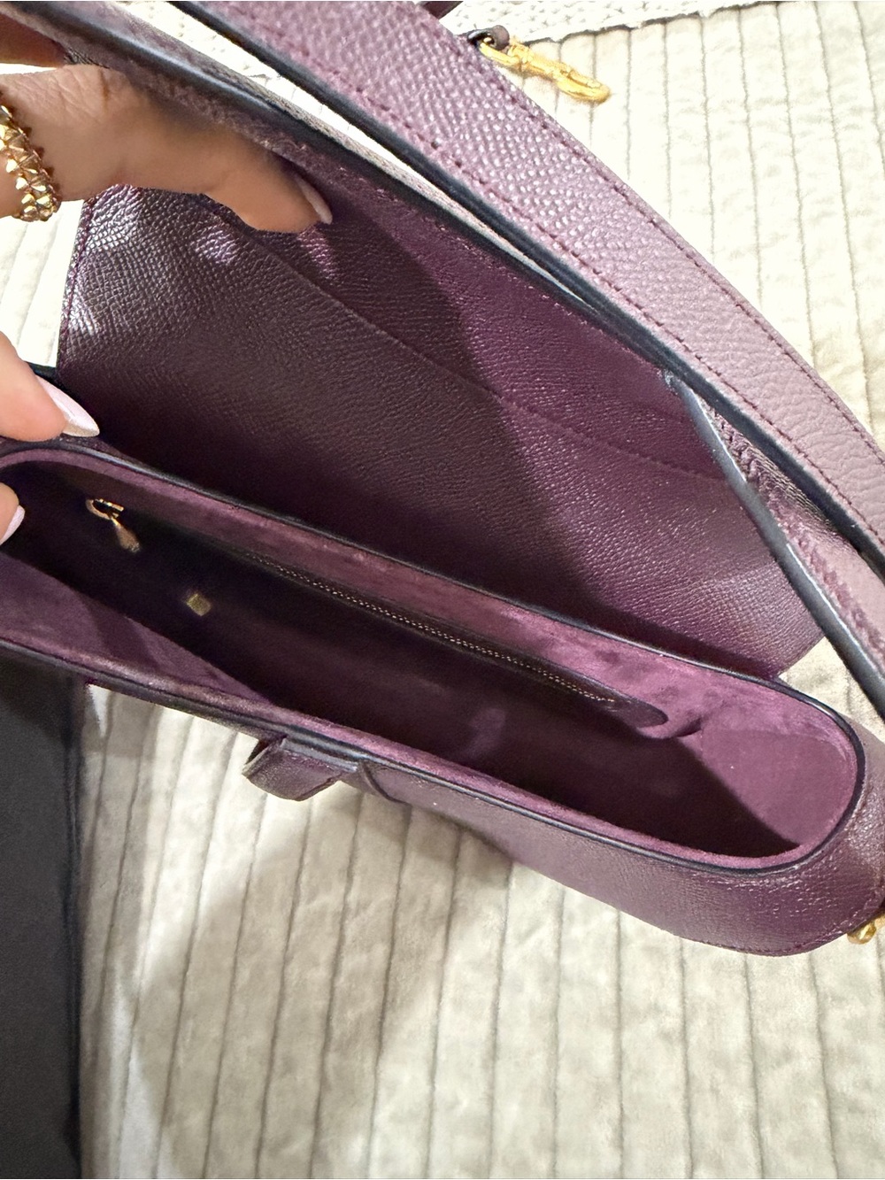 Dior Plum Saddle Crossbody Bag with Gold Hardware - Picture 6 of 8